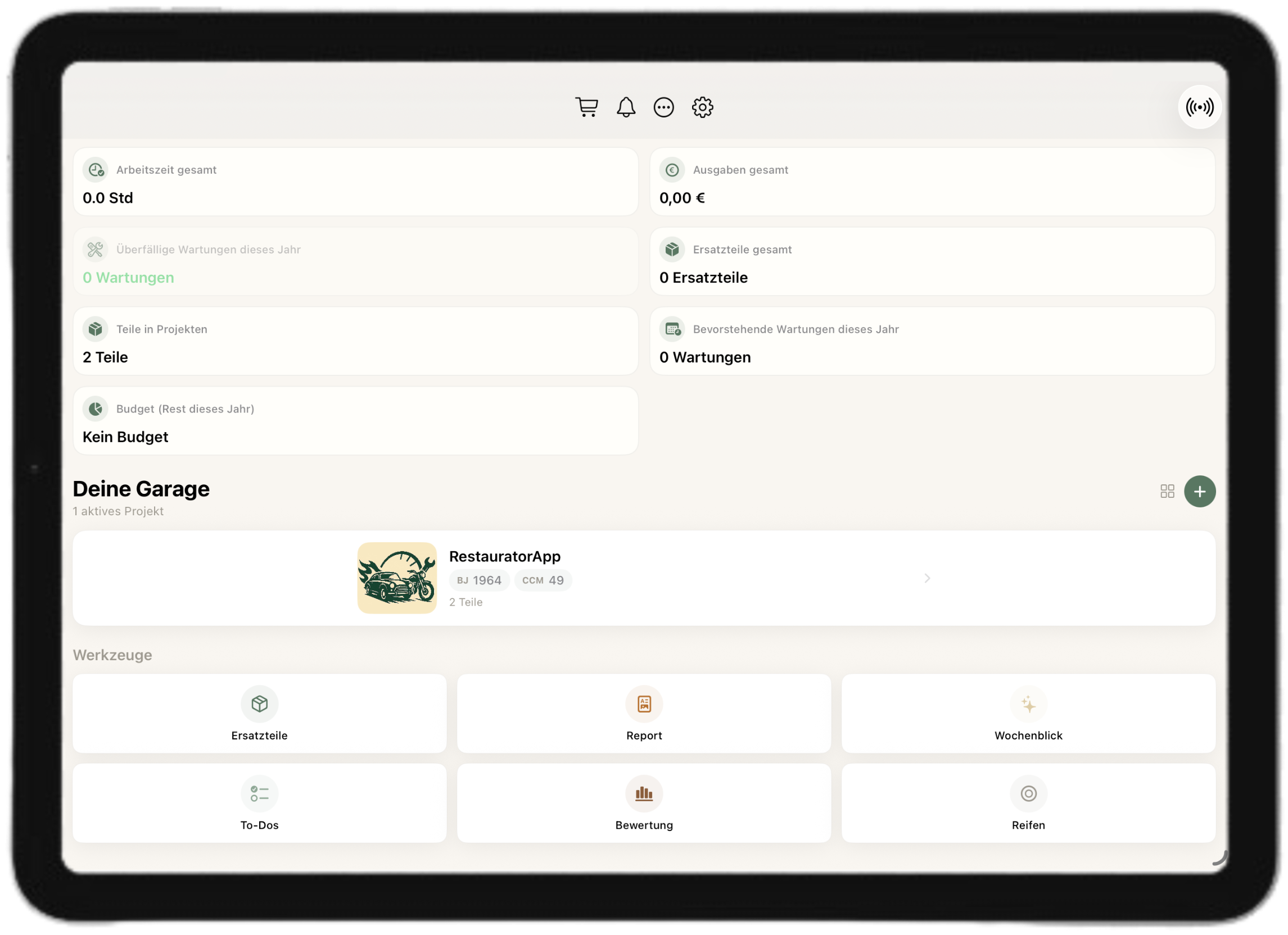 Restaurator App — Teileliste