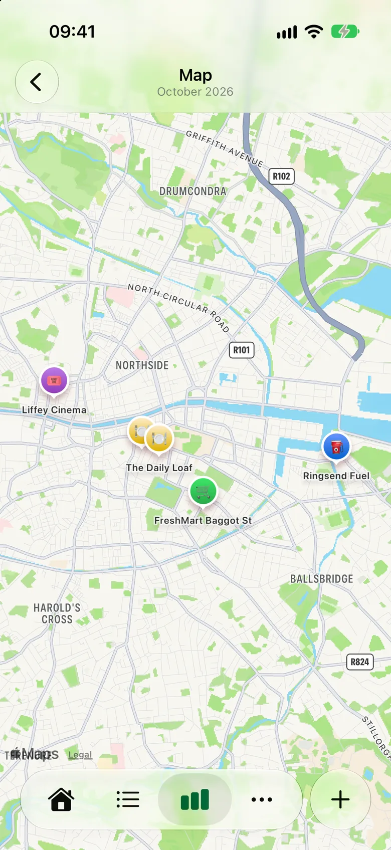 Map showing where money was spent in October.